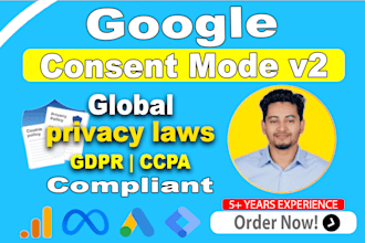 setup cookie consent banner, google v2, gdpr, ccpa compliant