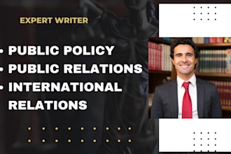write on public policy, public relations and public administration