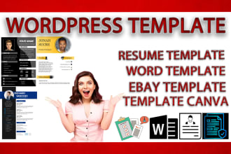 do create your wordpress template, word template, resume template, ebay template