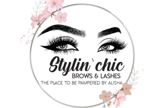 do salon spa beauty fashion cosmetics hair eye lashes glitter bling logo design
