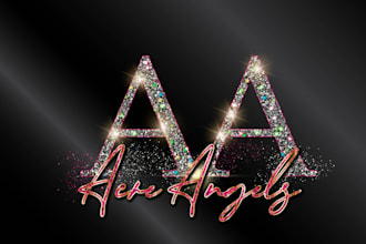 do salon barber logo, glitter, shimmer, professional design