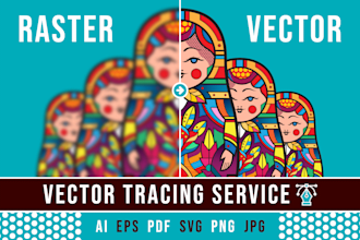 vectorize image to vector tracing and convert png to vector logo redraw