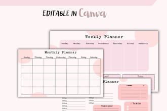 daily, weekly and monthly planner templates