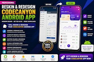 reskin and redesign codecanyon android app