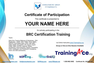 prepare your facility for sqf, brc, fssc 22000, gmp, haccp certification