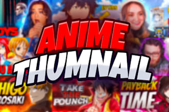 design anime thumbnail , youtube thumbnail design