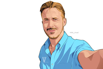 make a masterpiece vector portrait illustration for your beloved idol or person