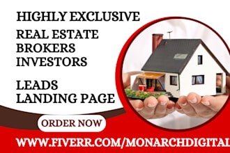 generate real estate leads investors mortgage  project management landing page
