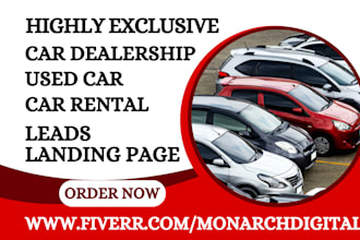 generate car dealership leads car sales detailing used car rentals landing page