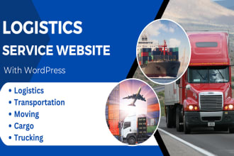 create logistics, transport, moving, cargo service website with trucking feature