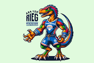make an amazing raptor mascot logo for you  in one day