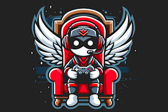design beautiful mascot wings gamer logo for you  in 12 hours