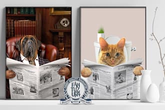 create a funny custom pet portrait