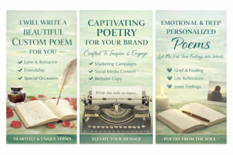craft beautiful,exclusive custom poem that touches the soul