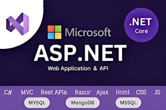 make a asp net application API, mvc, razor