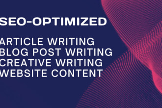 be your SEO articles and blog posts content writer