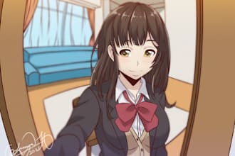 draw fanart or oc anime illustration