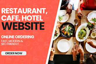 design a modern restaurant, cafe, or hotel website with online ordering