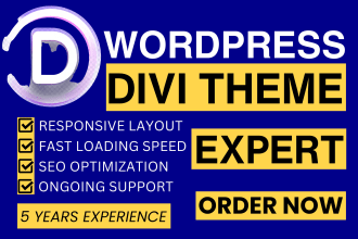 develop a responsive wordpress website using divi theme builder by divi expert