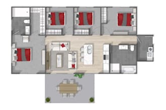 design detailed floor plans for rooms, bathrooms, drawing rooms and kitchens