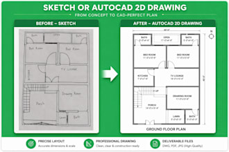 create autocad 2d drawings from sketches, images and pdf