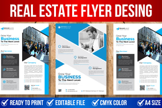 design real estate flyer or construction medical dental flyer