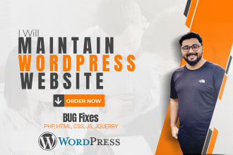 do website bug fixes updates maintenance for 30 days