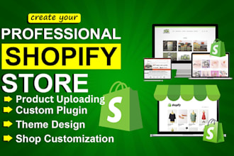 do shopify store design and shopify product listing