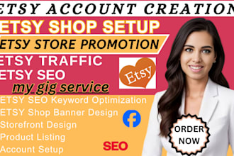 do etsy account creation, etsy shop setup, etsy store promotion, etsy traffic