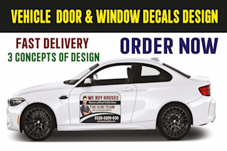 design vehicle window vinyl decals, car magnets, and wraps design