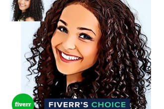 draw portrait digital oil painting and cartoon effect