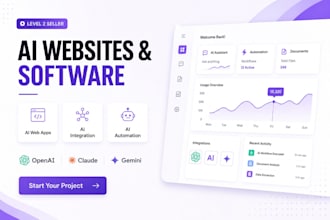 develop ai website, ai software and ai web application