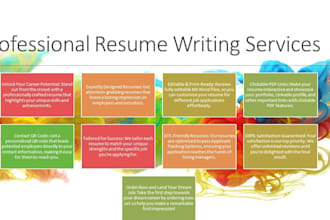 create, design professional resume, CV writing service