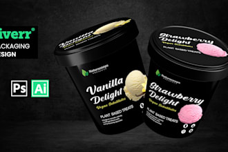 do product packaging design, box packaging design, label design and 3d mockup