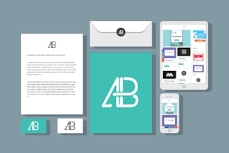 do branding kit and modern minimalist logo design with brand style guide