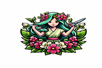 do spring female mascot logo design for my style design