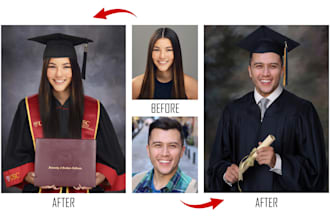 photoshop face swap graduation collage, wedding collage , family photos collage
