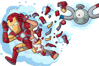 draw super hero and pokemon on cartoons