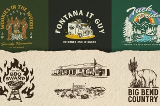 make vintage retro t shirt design hand drawn illustration