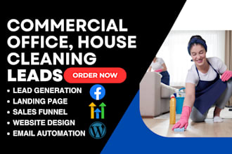 commercial cleaning, office cleaning, janitorial cleaning, house cleaning leads