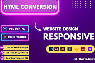 convert figma to responsive html css tailwind anguar or react