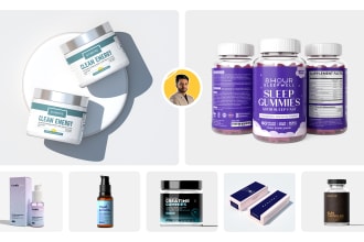 create realistic 3d renders and mockups for cosmetic and supplement products