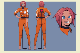 draw your character design for oc, comic, manga or games