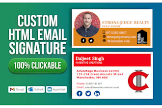 clickable email signature or HTML email signature for gmail, outlook, mac