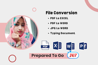 convert PDF to word, excel, typing documents