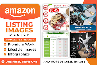 design amazon listing images product infographic lifestyle for ebay shopify etsy