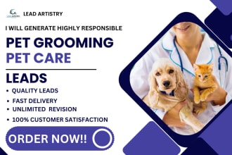 generate pet grooming pet care pet training animal grooming pet food leads