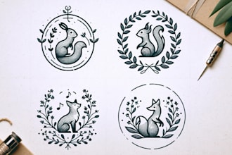 design cute minimalist hand drawn logo