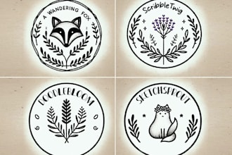create a unique hand drawn logo