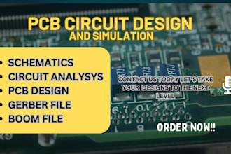 in 24 hours design electronic circuit, simulate, analyse pcb on proteus, pspice